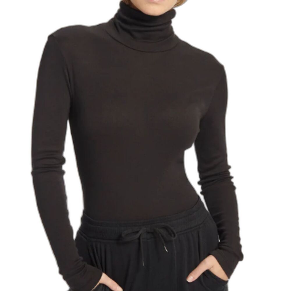 Bundle of x2 Black & Gray Courage.B Rayon Blend Mock Turtle Neck Long Sleeve XS